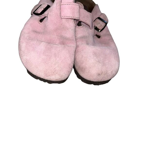 NCLUB MADE IN SPAIN Women Pink Suede Leather Mules Mocs Slip Ons Size 10M - Picture 3 of 9
